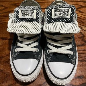 Converse All Star Chucks Size 7 black white Polka Dots